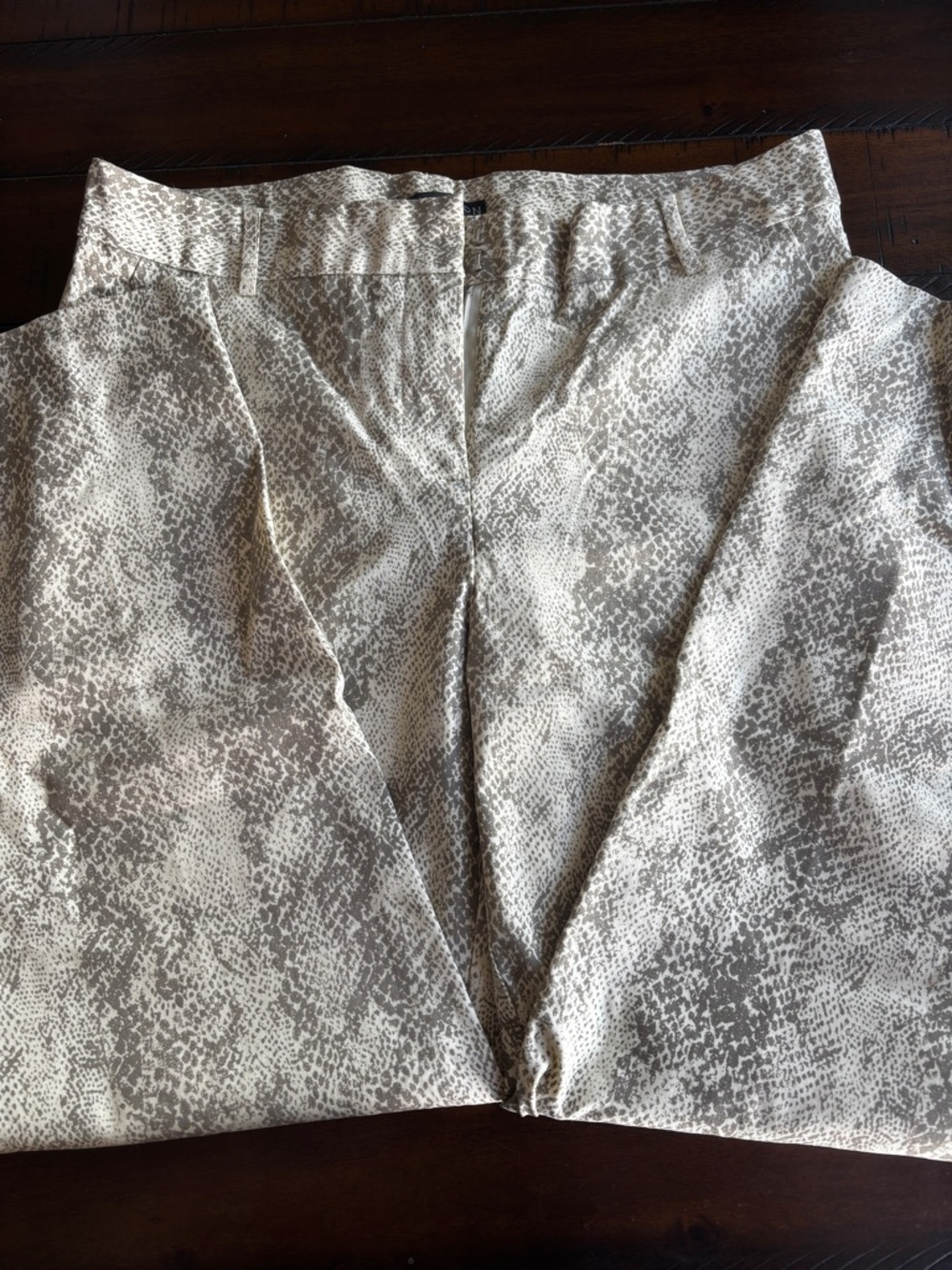 Women Neutral Snake-Print Pants